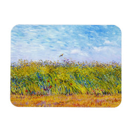 Wheat Field met een Lark van Vincent Van Gogh Magneet