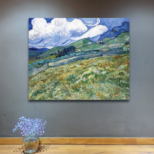 Wheat Field met Mountains Vincent van Gogh Canvas Afdruk