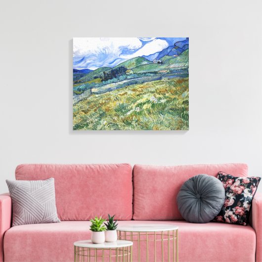Wheat Field met Mountains Vincent van Gogh Canvas Afdruk (Insitu (Woonkamer))