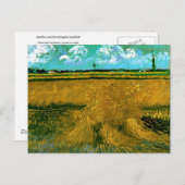 Wheat field met Sheaves, Van Gogh Fine Art Briefkaart (Voorkant / Achterkant)