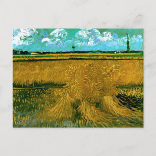 Wheat field met Sheaves, Van Gogh Fine Art Briefkaart