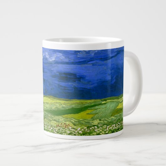 Wheat field onder Clouded Sky Van Gogh Fine Art Grote Koffiekop (Voorkant rechts)