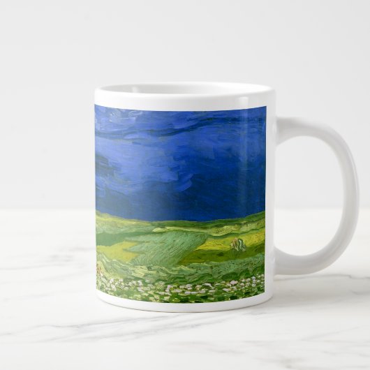 Wheat field onder Clouded Sky Van Gogh Fine Art Grote Koffiekop (Rechts)