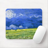 Wheat field onder Clouded Sky Van Gogh Fine Art Muismat (Met muis)