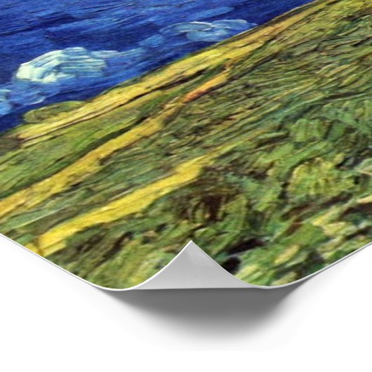 Wheat field onder de wolkskast van Vincent Van Gog Poster (Hoek)