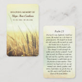 Wheat Field Psalm 23, bijbelse gedenkteken Kaart Visitekaartje (Voorkant / Achterkant)