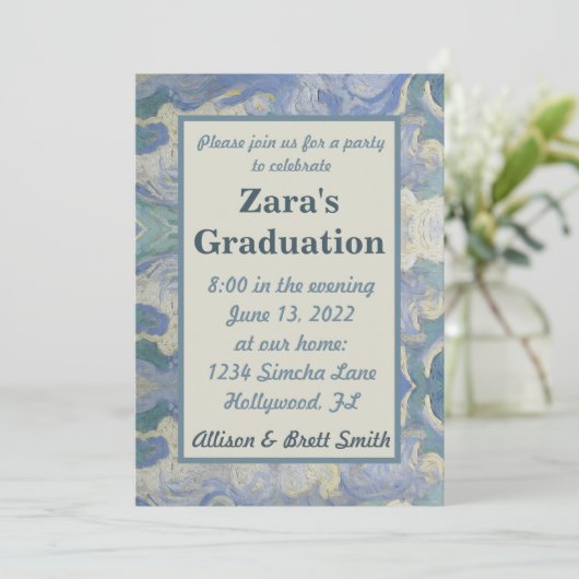 Wheat Field Sky Afstuderen Invitation Kaart (Staand voorkant)