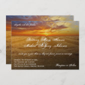 Wheat Field Sunset Country Wedding Invitations Kaart (Voorkant / Achterkant)