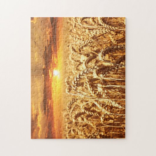 Wheat Field Sunset Legpuzzel (Verticaal)