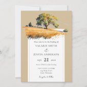 Wheat Field Treding Wedding All in One Invitation Kaart (Voorkant)