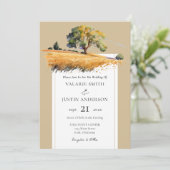 Wheat Field Treding Wedding All in One Invitation Kaart (Staand voorkant)