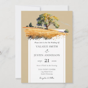 Wheat Field Treding Wedding All in One Invitation Kaart