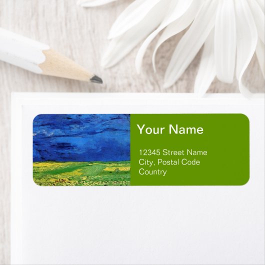 Wheat Field Under Clouded Sky by Van Gogh. Etiket (Insitu)