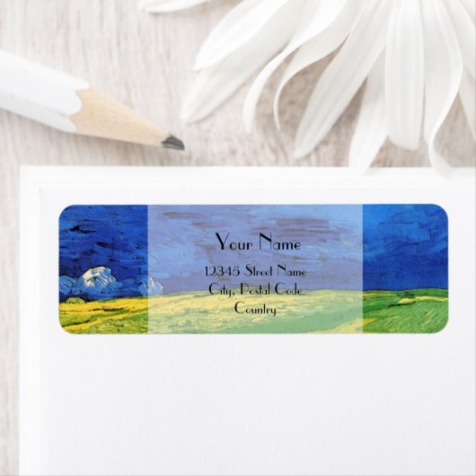 Wheat Field Under Clouded Sky by Van Gogh. Etiket (Insitu)