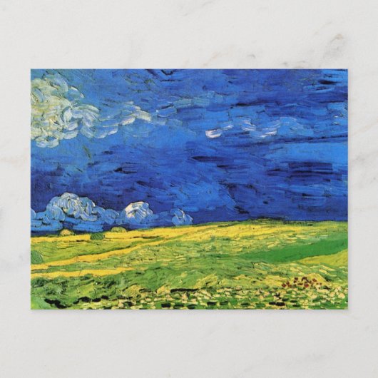 Wheat Field under Clouded Sky by Vincent van Gogh Briefkaart (Voorkant)