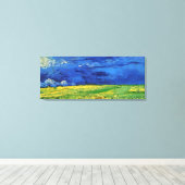Wheat Field under Clouded Sky by Vincent van Gogh Canvas Afdruk (Insitu (Houten vloer))
