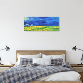 Wheat Field under Clouded Sky by Vincent van Gogh Canvas Afdruk (Insitu (Slaapkamer))