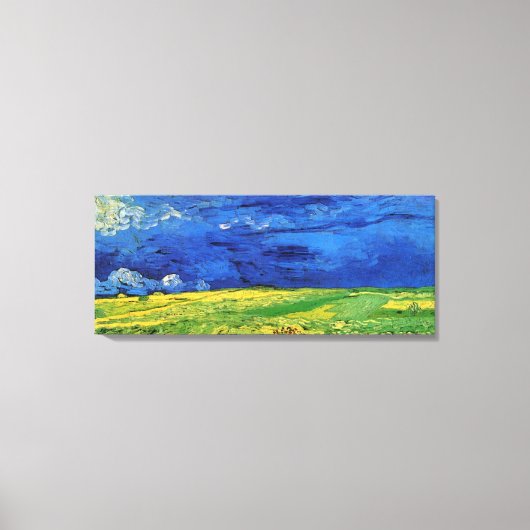 Wheat Field under Clouded Sky by Vincent van Gogh Canvas Afdruk (Voorkant)