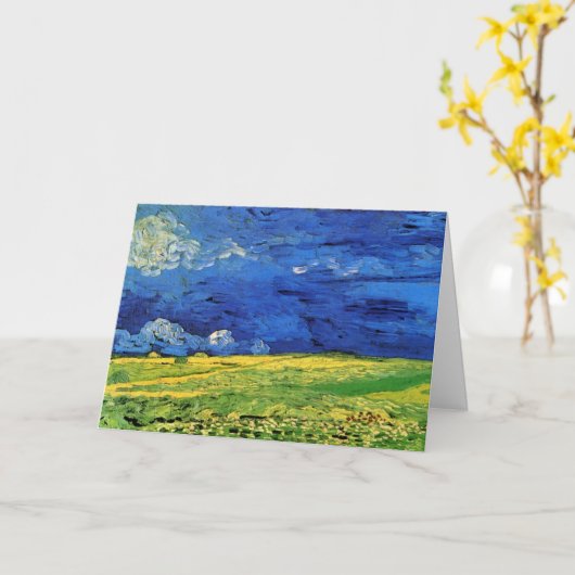 Wheat Field under Clouded Sky by Vincent van Gogh Kaart (Gele Bloem)