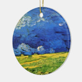 Wheat Field under Clouded Sky by Vincent van Gogh Keramisch Ornament (Links)