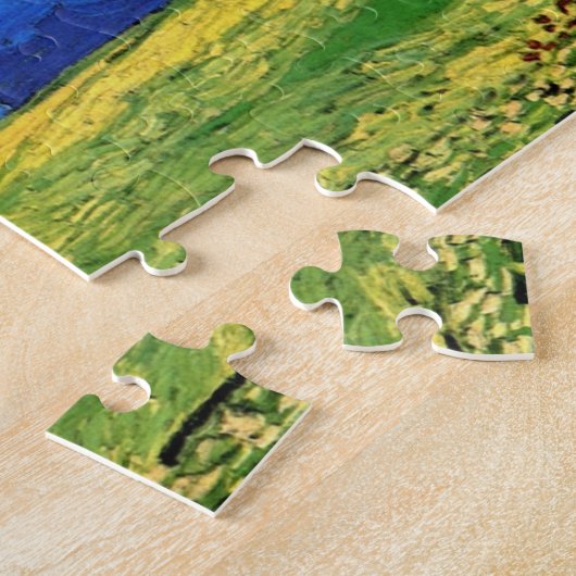 Wheat Field under Clouded Sky by Vincent van Gogh Legpuzzel (Zijkant)