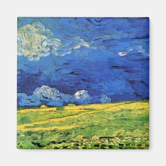 Wheat Field under Clouded Sky by Vincent van Gogh Magneet (Voorkant)