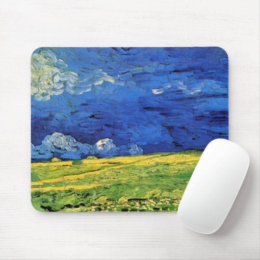 Wheat Field under Clouded Sky by Vincent van Gogh Muismat (Met muis)