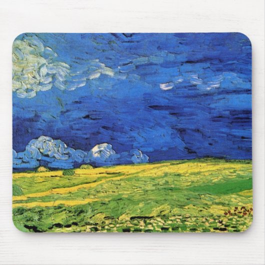 Wheat Field under Clouded Sky by Vincent van Gogh Muismat (Voorkant)