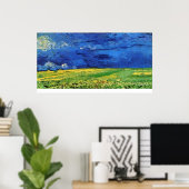 Wheat Field under Clouded Sky by Vincent van Gogh Poster (Thuiskantoor)