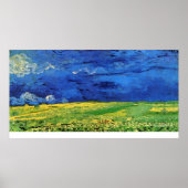 Wheat Field under Clouded Sky by Vincent van Gogh Poster (Voorkant)
