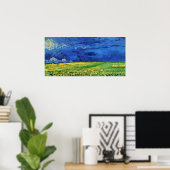Wheat Field under Clouded Sky by Vincent van Gogh Poster (Thuiskantoor)
