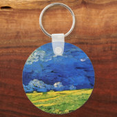 Wheat Field under Clouded Sky by Vincent van Gogh Sleutelhanger (Voorkant)