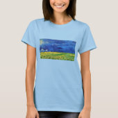 Wheat Field under Clouded Sky by Vincent van Gogh T-shirt (Voorkant)