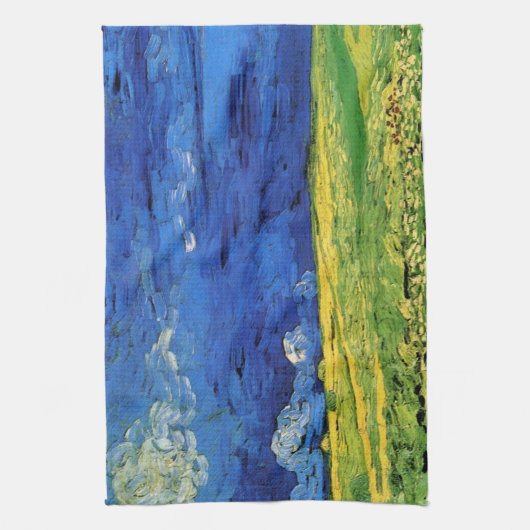 Wheat Field under Clouded Sky by Vincent van Gogh Theedoek (Verticaal)