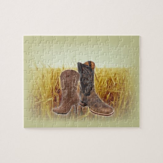 Wheat Field western country cowboylaarzen Legpuzzel (Horizontaal)