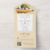 Wheat Field Western Weddenschap in één uitnodiging (Binnen)