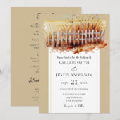 Wheat Field Western Wedding All in One Invitation Kaart (Voorkant / Achterkant)