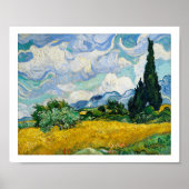 "WHEAT FIELD with CYPRESSES" 1889 VINCENT VAN GOGH Poster (Voorkant)