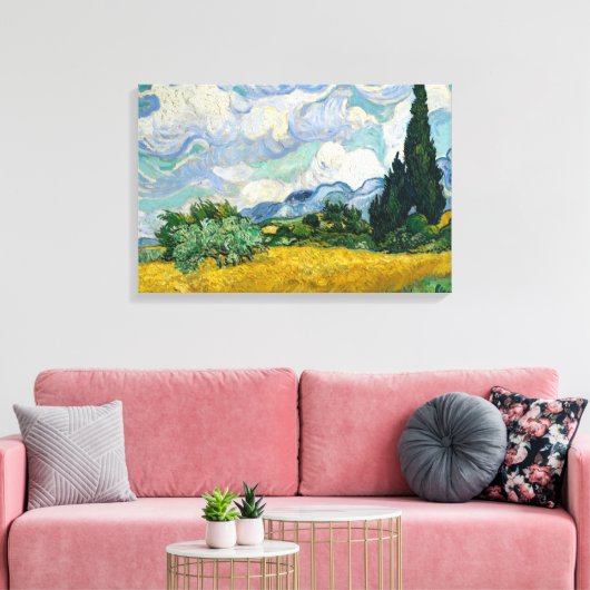 Wheat Field with Cypresses Canvas Prints (Insitu (Woonkamer))
