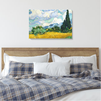 Wheat Field with Cypresses Canvas Prints