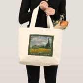Wheat Field with Cypresses Green Grote Tote Bag (Voorkant (product))