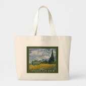 Wheat Field with Cypresses Green Grote Tote Bag (Voorkant)