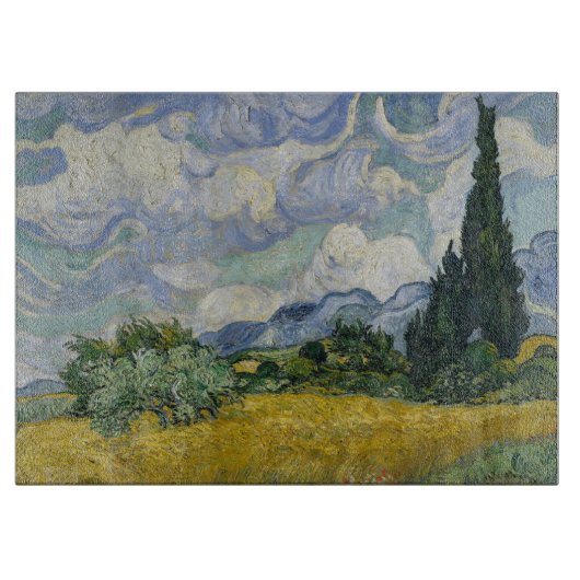 Wheat Field with Cypresses, Oil Painting, Van Gogh Snijplank (Voorkant)