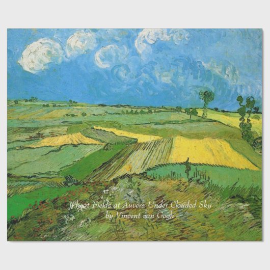 Wheat Fields at Auvers under Clouded Sky, Van Gogh Cadeaupapier (Vlak)