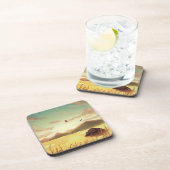 Wheat fields at sunrise bier onderzetter (Rechterzijde)