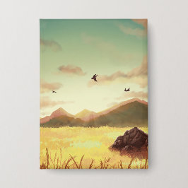 Wheat fields at sunrise button