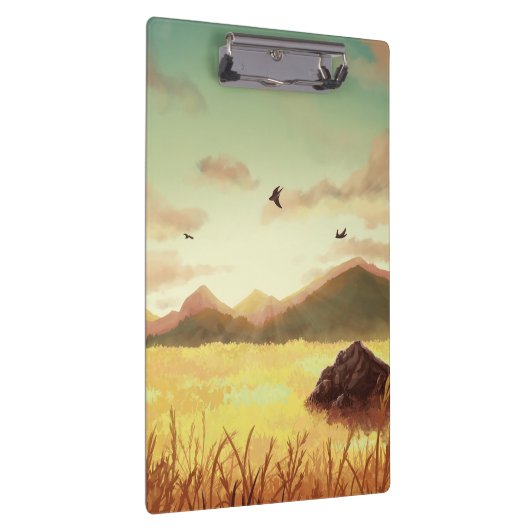 Wheat fields at sunrise klembord (Rechts)