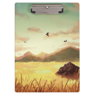 Wheat fields at sunrise klembord