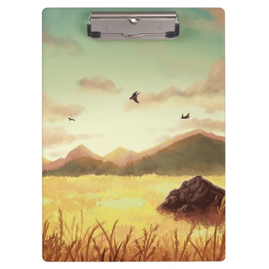 Wheat fields at sunrise klembord (Voorkant)