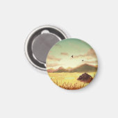 Wheat fields at sunrise magneet (Voorkant / Achterkant)